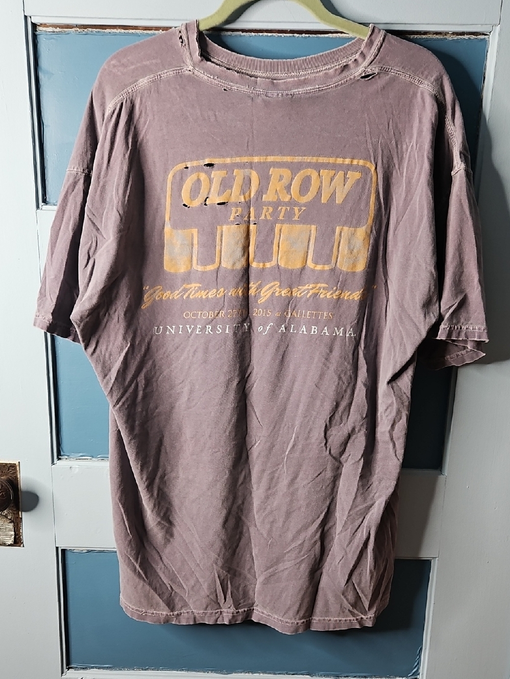 Old Row Party University of Alabama Vintage Mauve Graphic Tee Comfort Colors XL